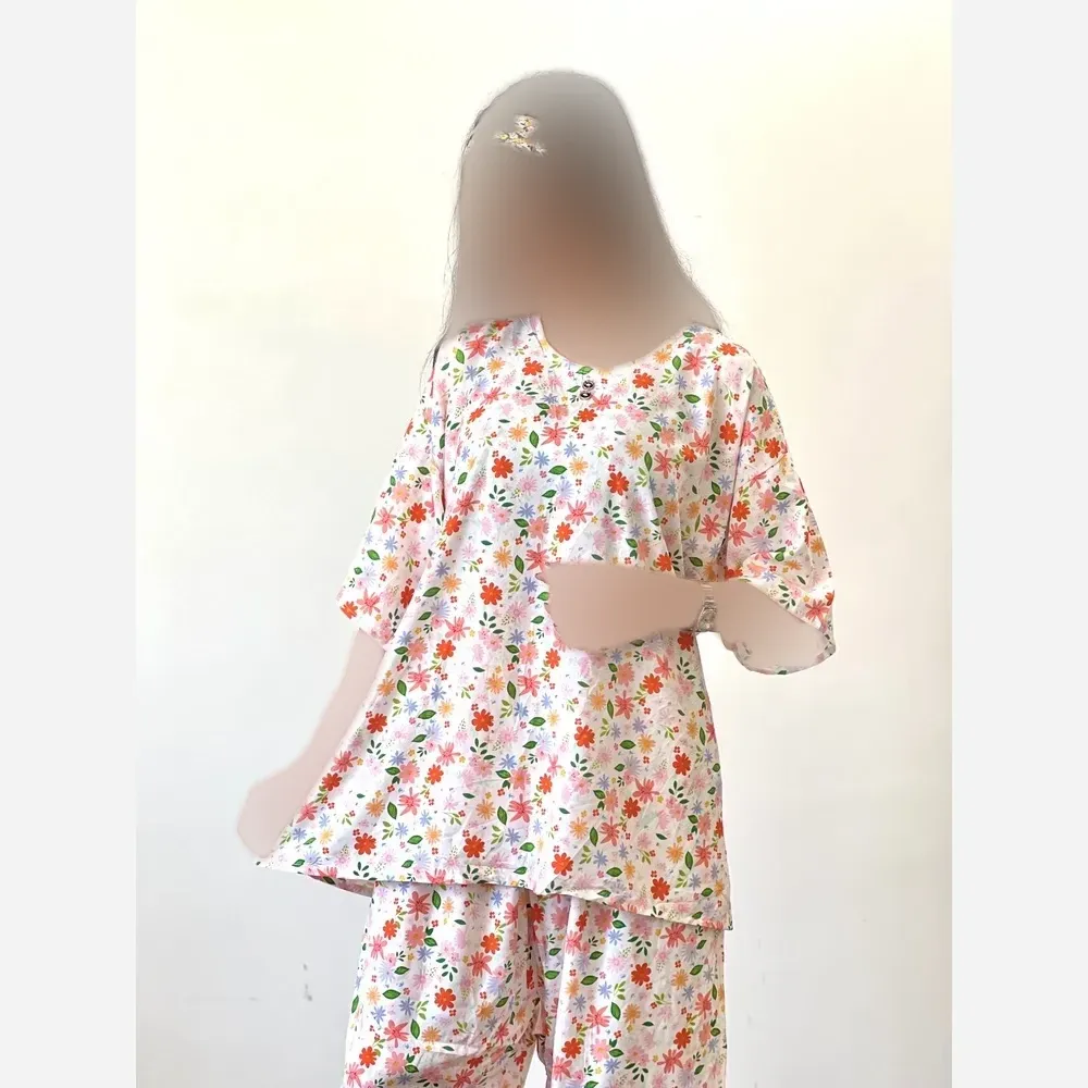 ست شومیز شلوار گلدار جنس نخ خارجی (2)