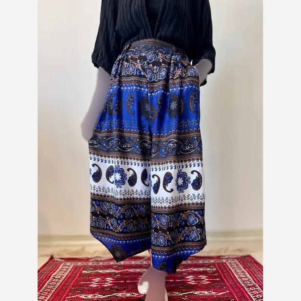 شلوار نخ طرح اندونزی خنک تابستانه فری سایز (2)