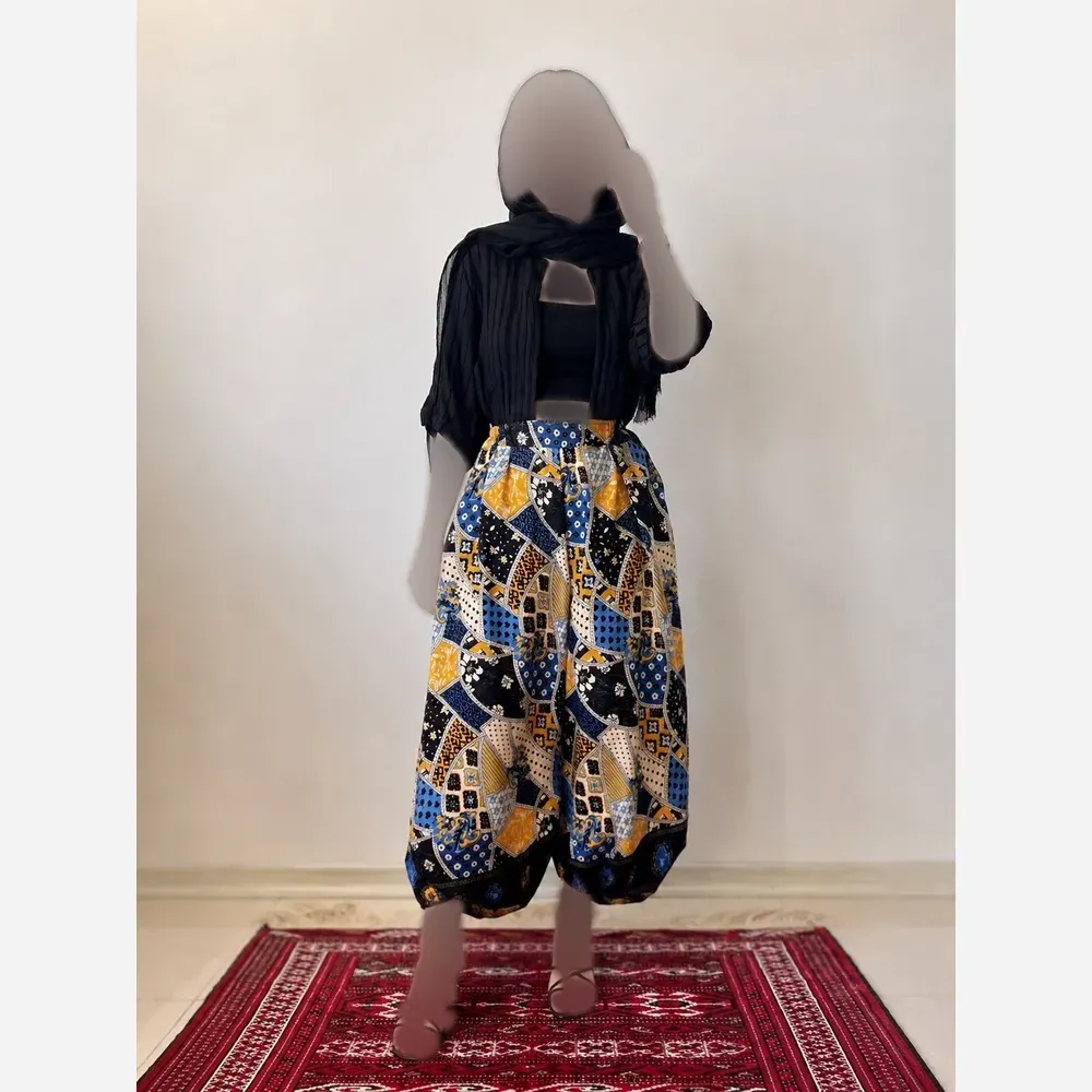 شلوار نخ طرح اندونزی خنک تابستانه فری سایز (2)