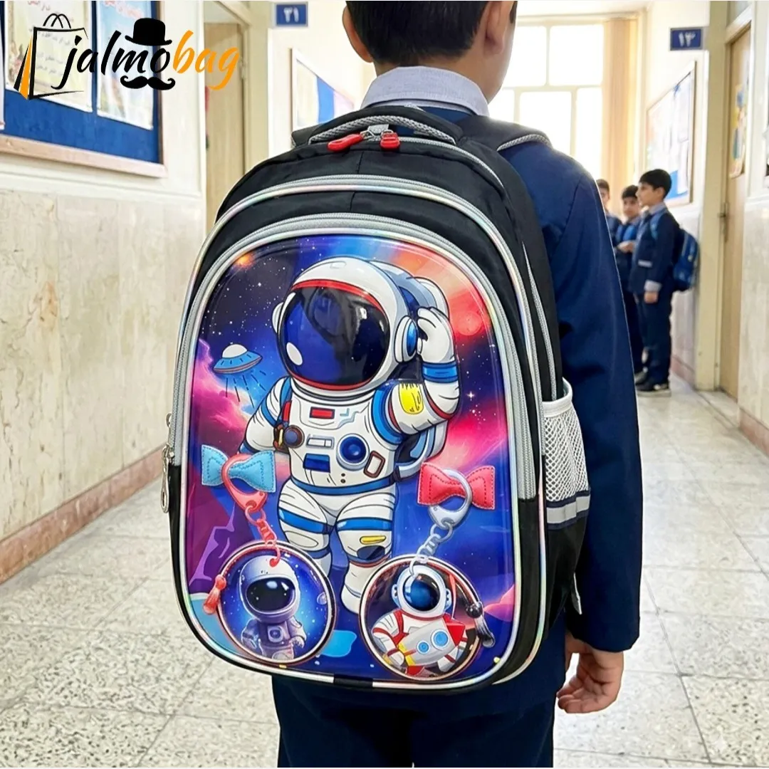 کوله پشتی مدرسه پسرانه مقطع ابتدایی سه خانه ضدتعریق طرح عکسدار