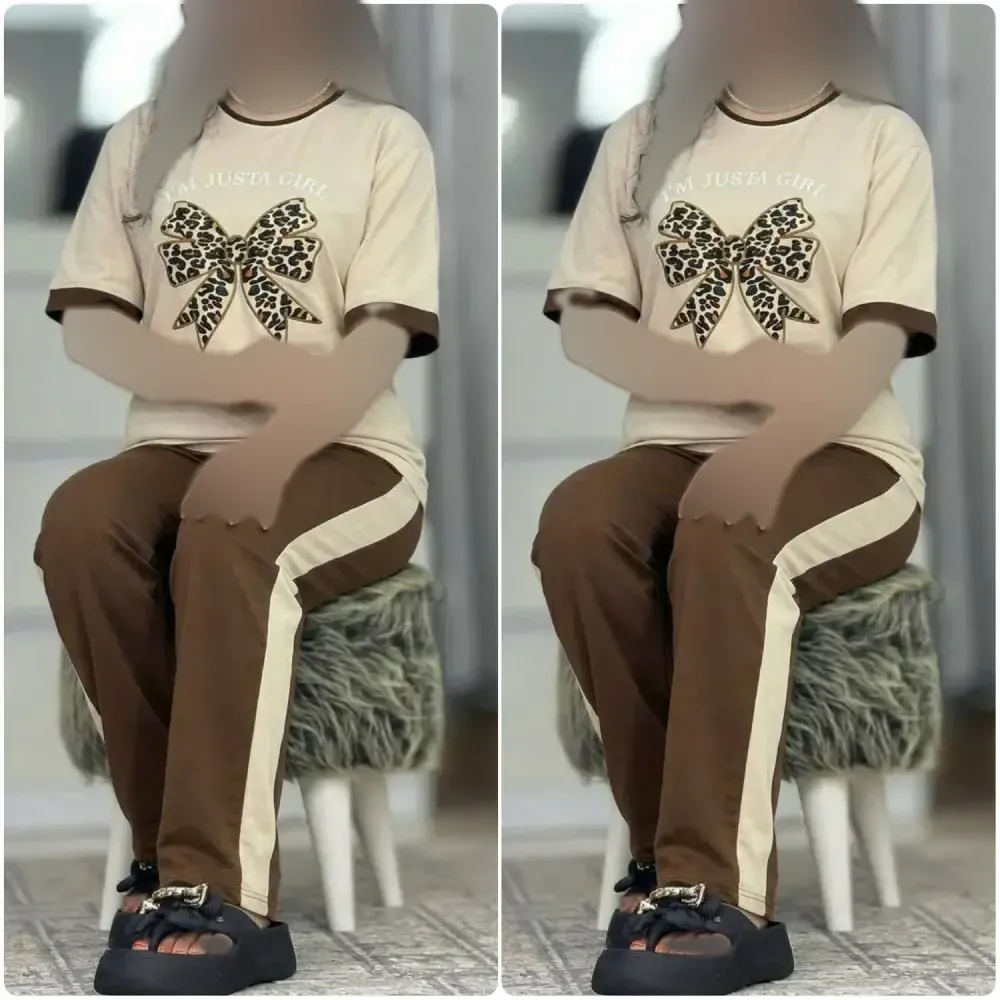 ست بلوز و شلوار زنانه ژیوا جنس پنبه گلکسی فری سایز