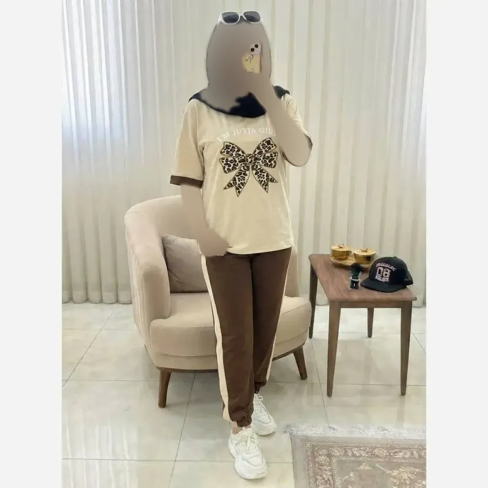 ست بلوز و شلوار زنانه ژیوا جنس پنبه گلکسی فری سایز