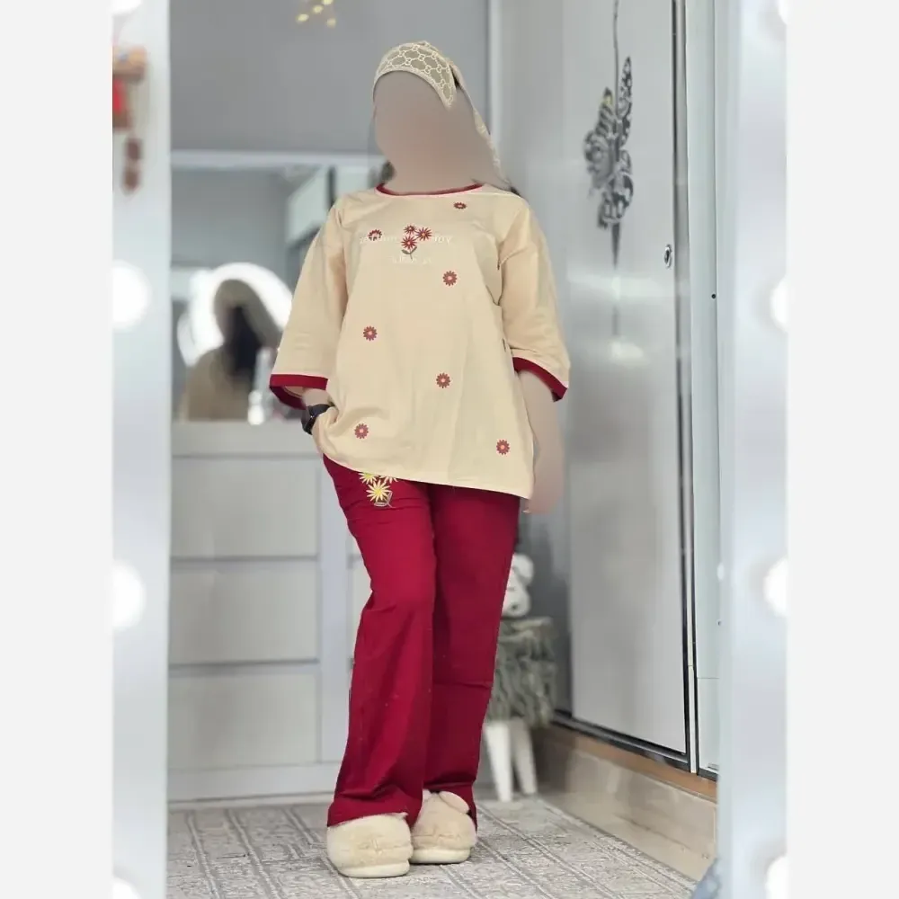 تیشرت شلوار مدل ترلان جنس پنبه لاکرا فری سایز