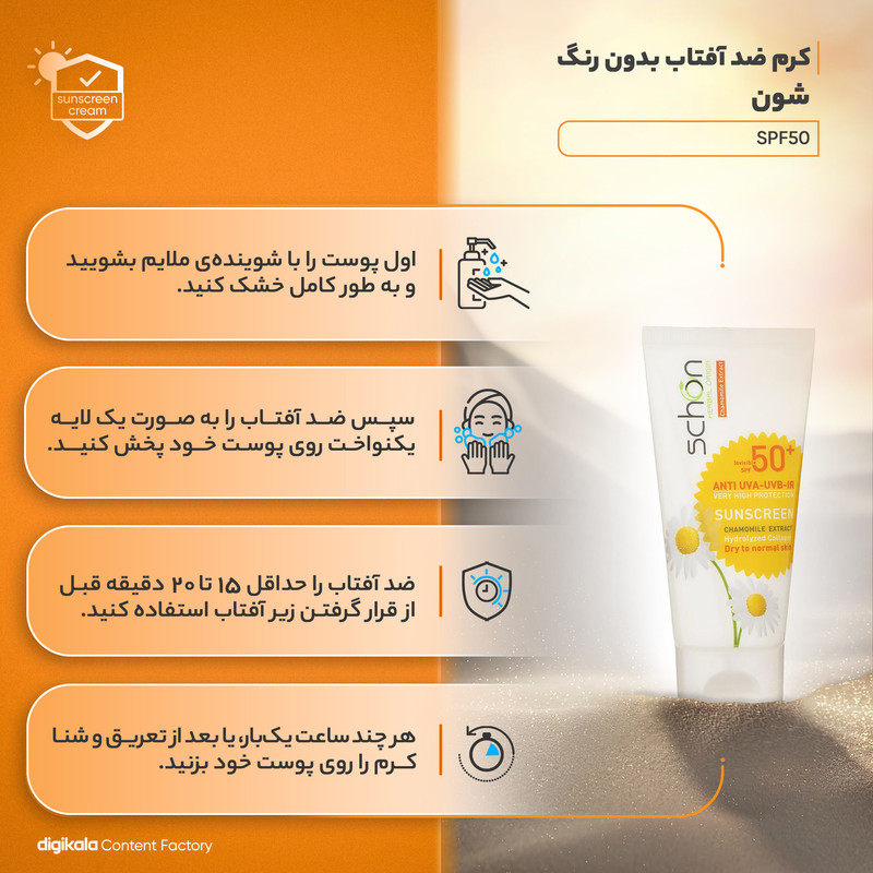 کرم ضدآفتاب شون +SPF50