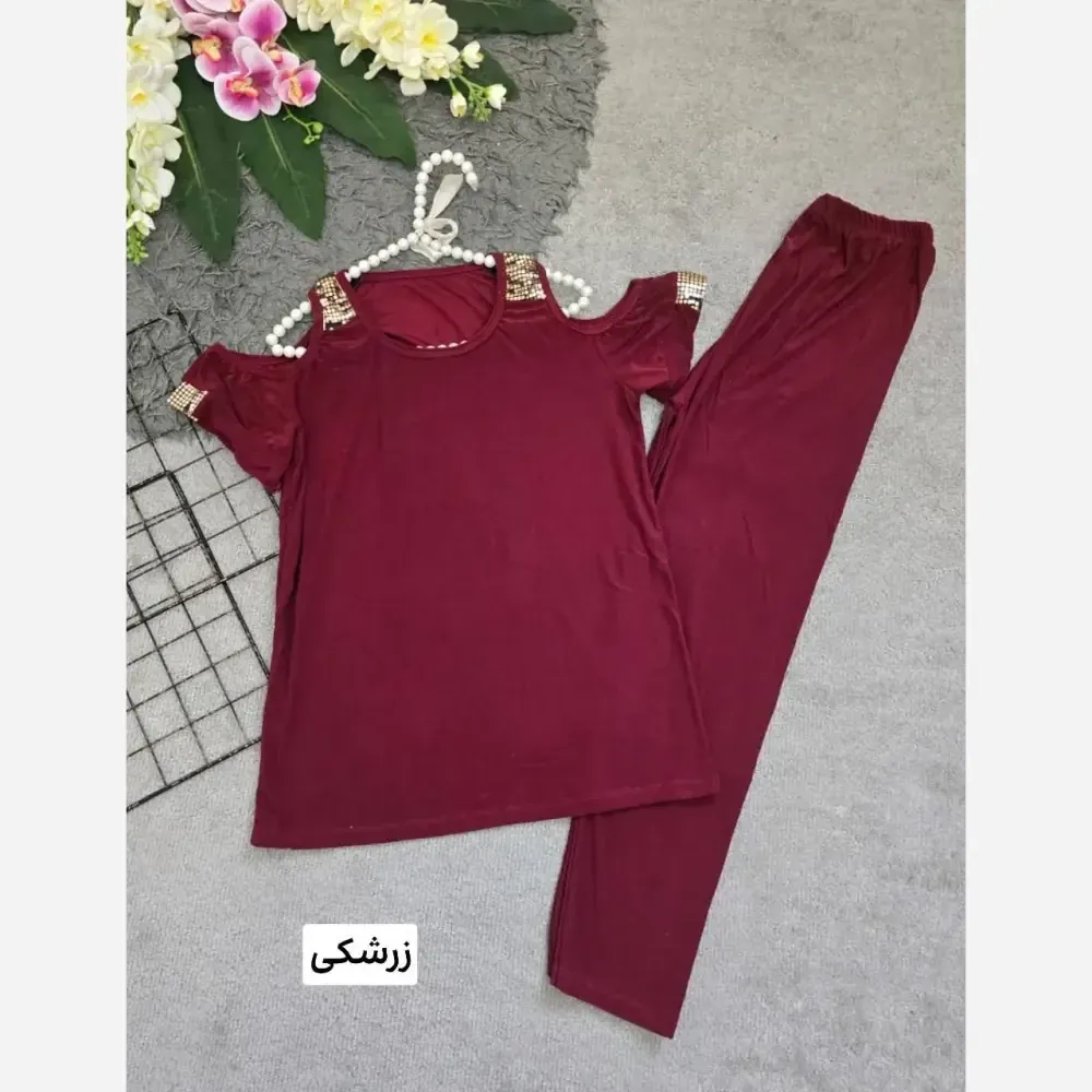 ست لباس راحتی زنانه ویسکوز کش فری سایز 36 تا 46