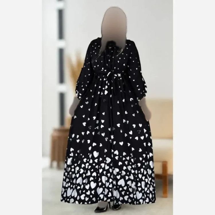 پیراهن زنانه بوگاتی مدل سوگل رنگ مشکی و سرمه ای سایز فری سایز