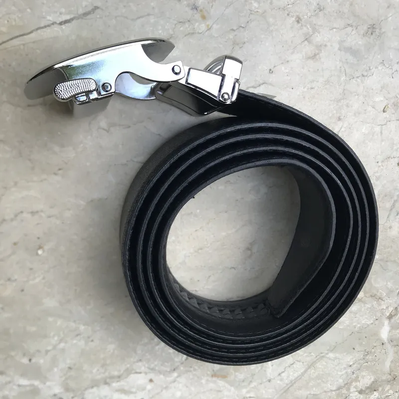 کمربند مردانه چرم مصنوعی با سگک ریلی فلزی پهنای 3.5 سانتیمتر