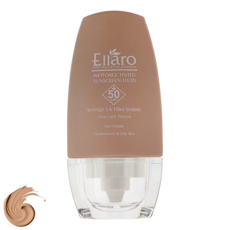 فلوئید ضد آفتاب رنگی صورت الارو SPF 50 مدل Wetforce ‌محافظ در برابر اشعه UVA و UVB مناسب برای پوست چرب و مختلط حجم 50 میلی‌لیتر