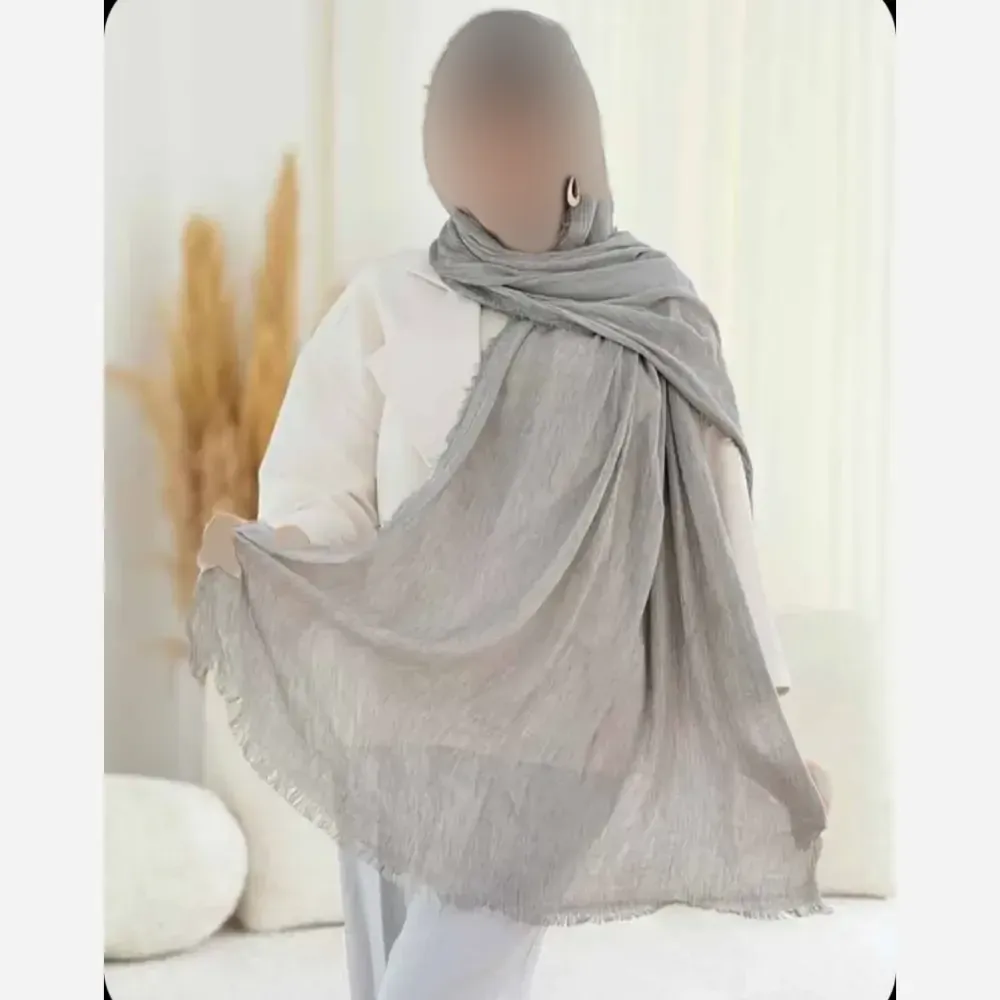 شال دور ریش پلیسه لمه دار سایز آزاد