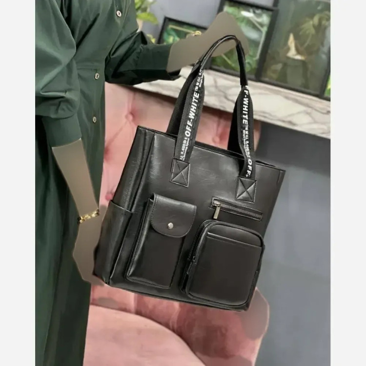 کیف مهرانگیز چرم رنگ مشکی سایز 35 در 35