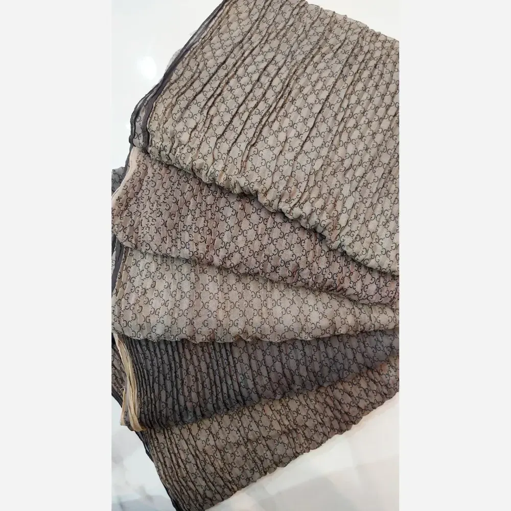 شال حریر پلیسه مجلسی بهاره سایز 200 در 75 سانت
