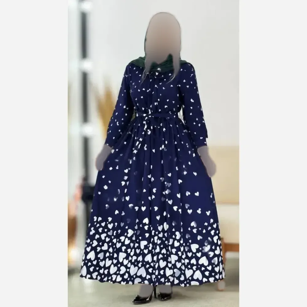 پیراهن زنانه بوگاتی مدل سوگل رنگ مشکی و سرمه ای فری سایز