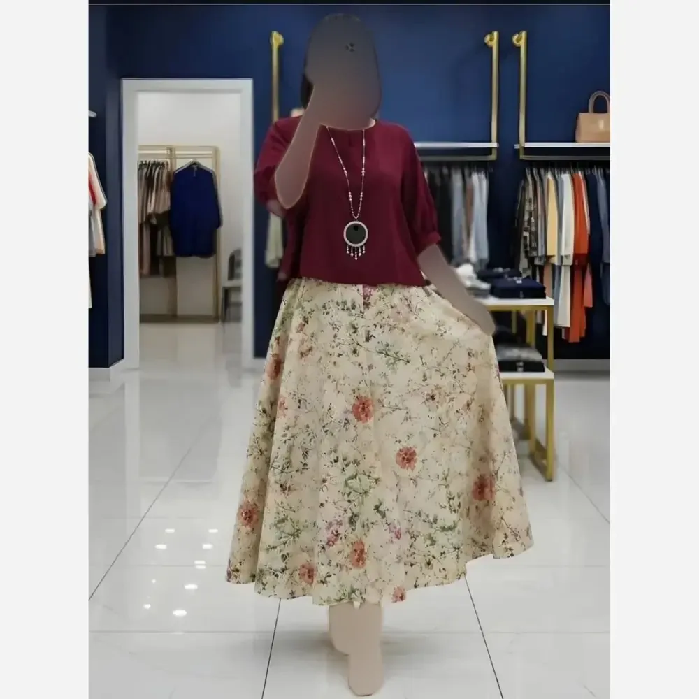 ست سارافن و شومیز یکتا جنس شومیز شانتون سارافن حریر سایز فری 38 تا 46