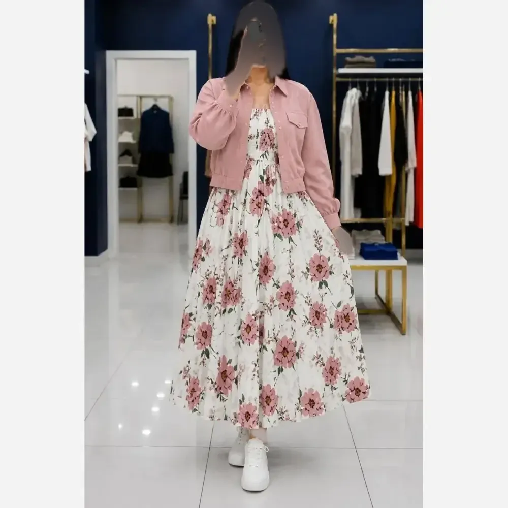 ست کت و سارافون زنانه جنس لنین و فلامنت سایز 38 تا 46