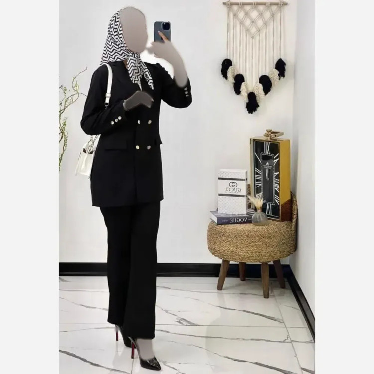 کت شلوار زنانه مدل نگین جنس مازراتی درجه یک دمپا گشاد