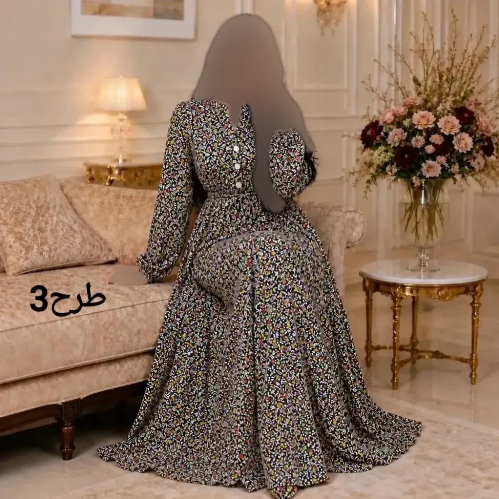 پیراهن بلند زنانه آسلین جنس الیزه درجه یک سایز 1 و 2