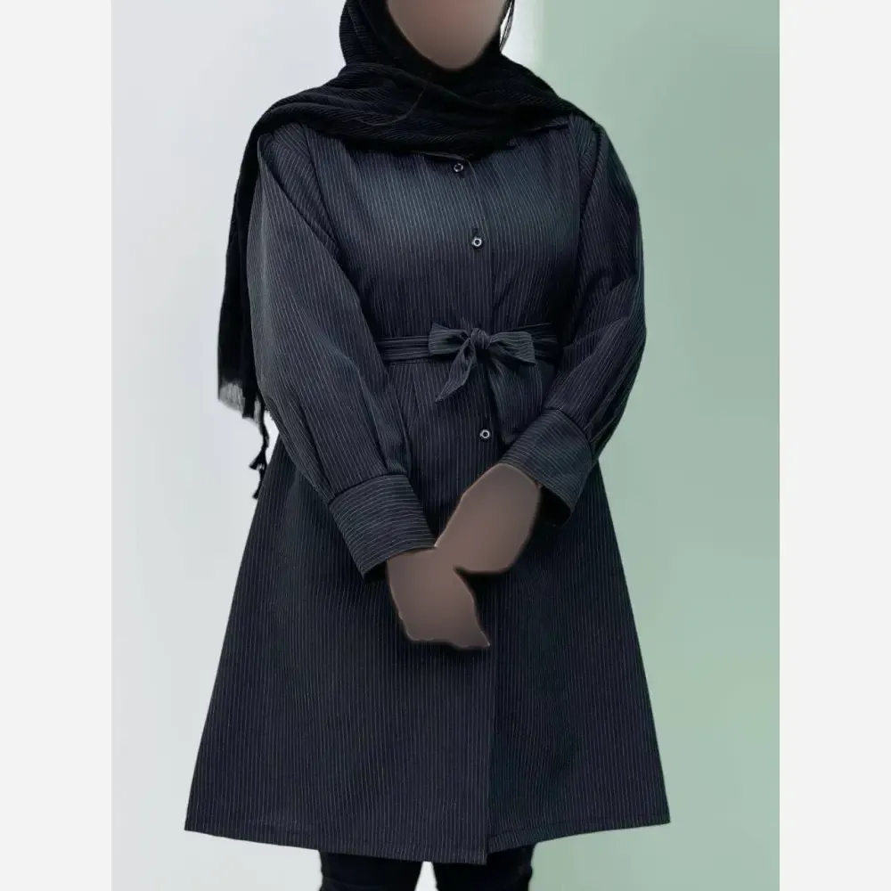 مانتو سونیا جنس دیپلمات پرشیا کمربنددار سایز 1 و 2
