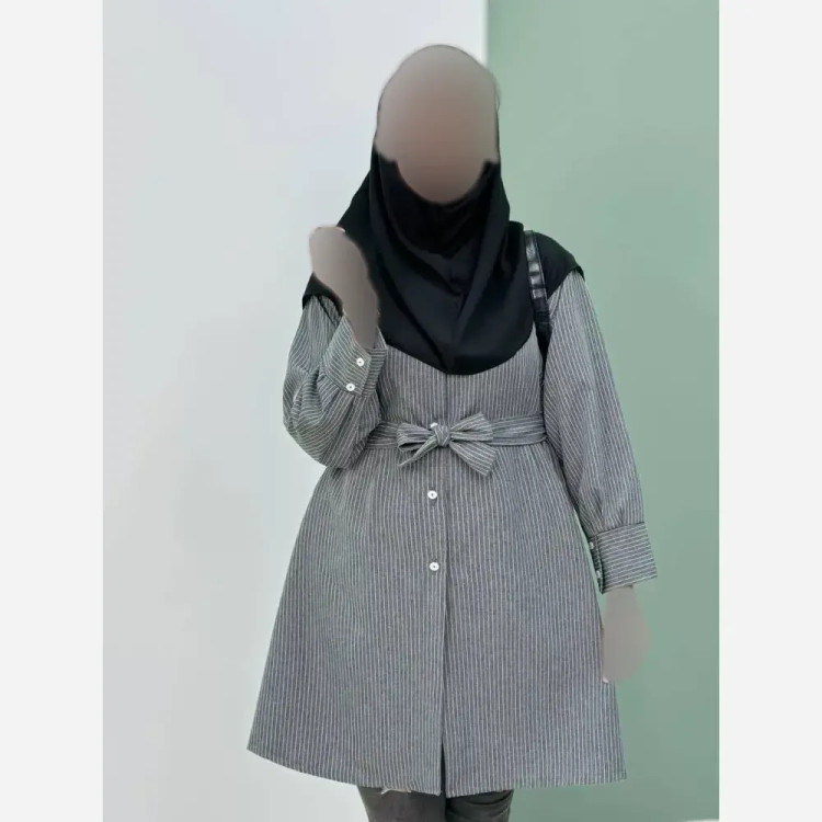 مانتو سونیا جنس دیپلمات پرشیا کمربنددار سایز 1 و 2