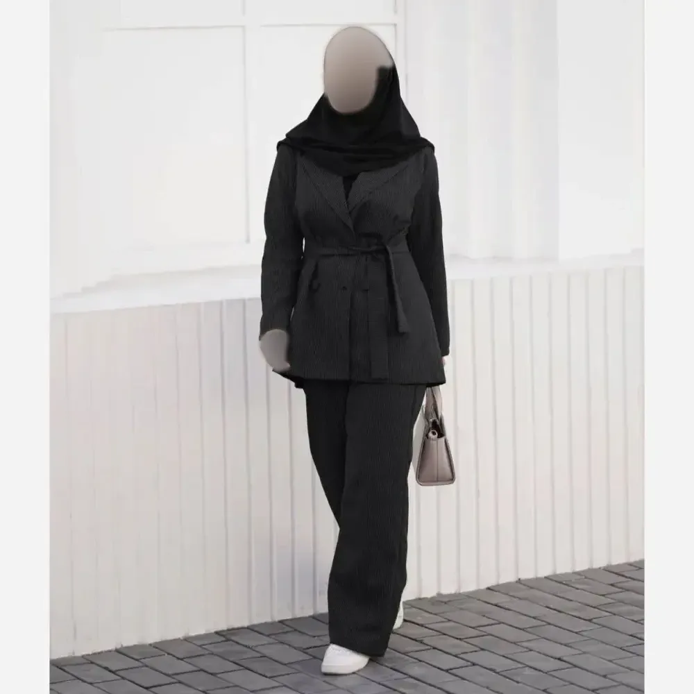 کت و شلوار زنانه مدل بیتا جنس دیپلمات پرشیا کمربنددار