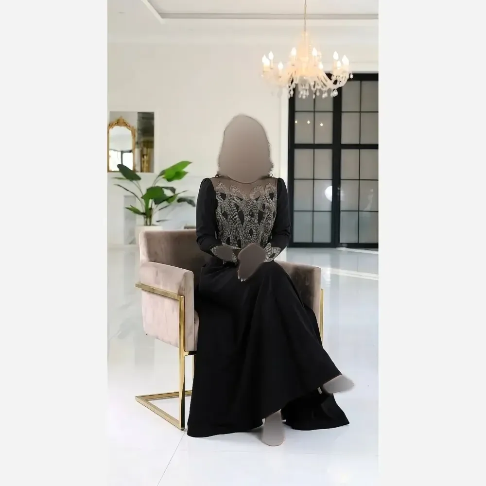 ماکسی مجلسی زنانه مدل حنا جنس مازراتی رنگ مشکی سایز بزرگ