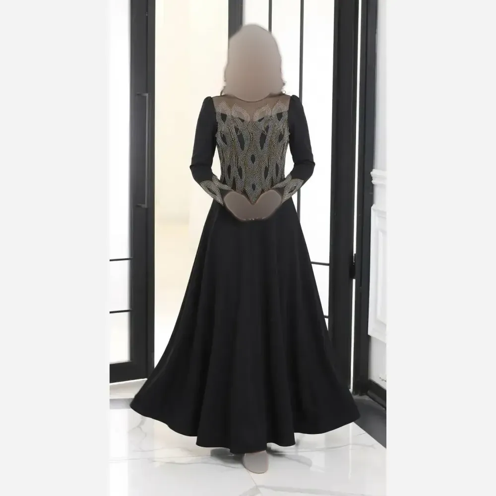 ماکسی مجلسی زنانه مدل حنا جنس مازراتی رنگ مشکی سایز بزرگ