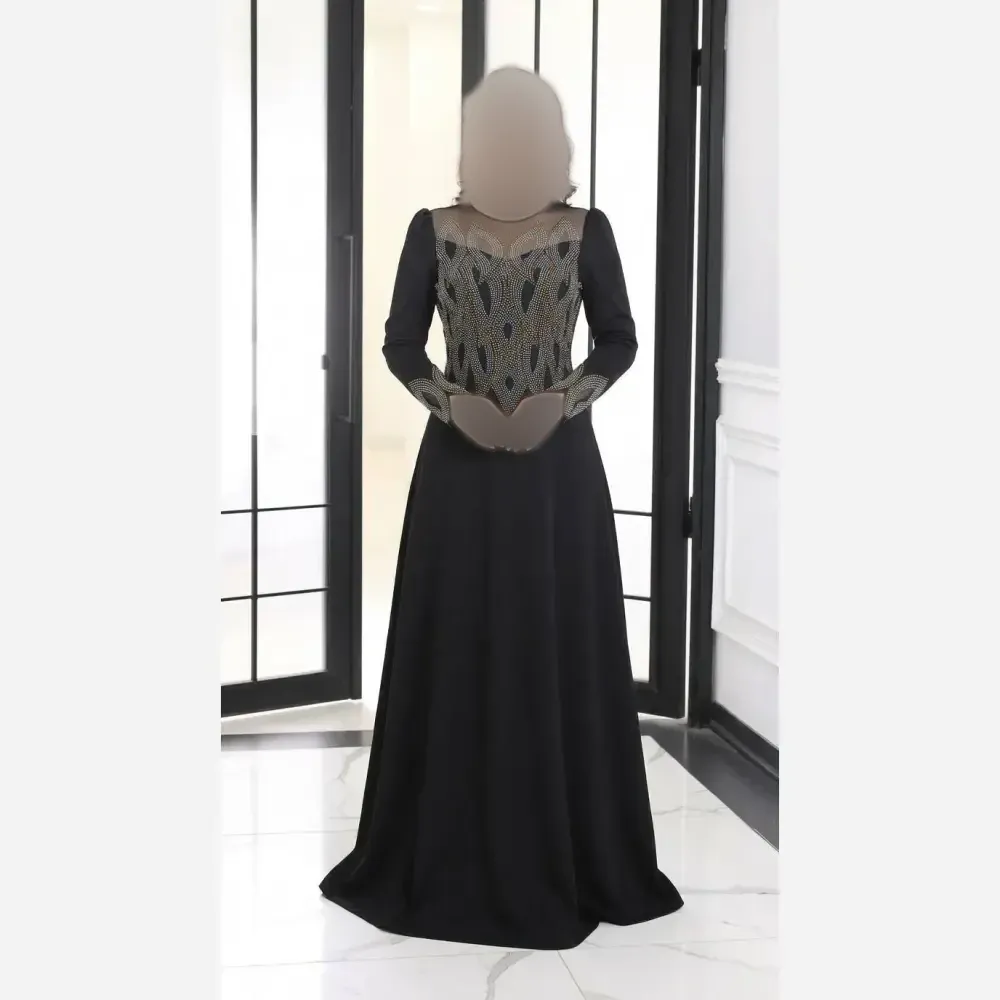 ماکسی مجلسی زنانه مدل حنا جنس مازراتی رنگ مشکی سایز بزرگ