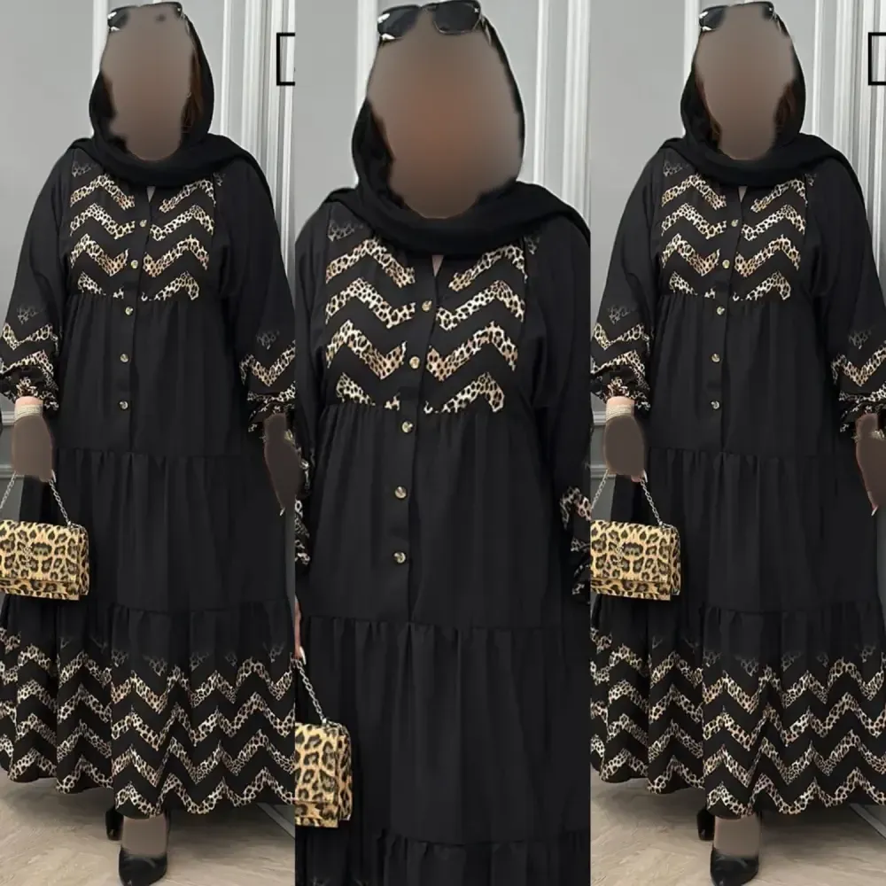 پیراهن آرتور جنس بوگاتی مشکی فری سایز 38 تا 48