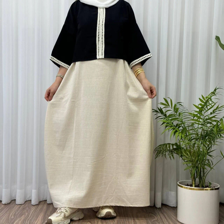 ست سارافون شومیز لینن زنانه مناسب سایز 38 تا 46 هفت رنگ تابستانه