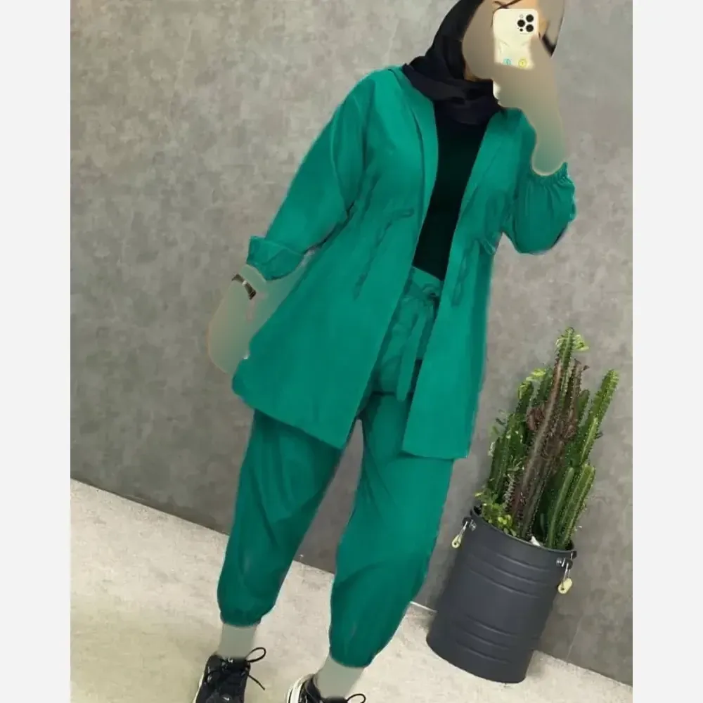 ست هودی و شلوار میکرو کجراه پاییزه فری سایز زنانه