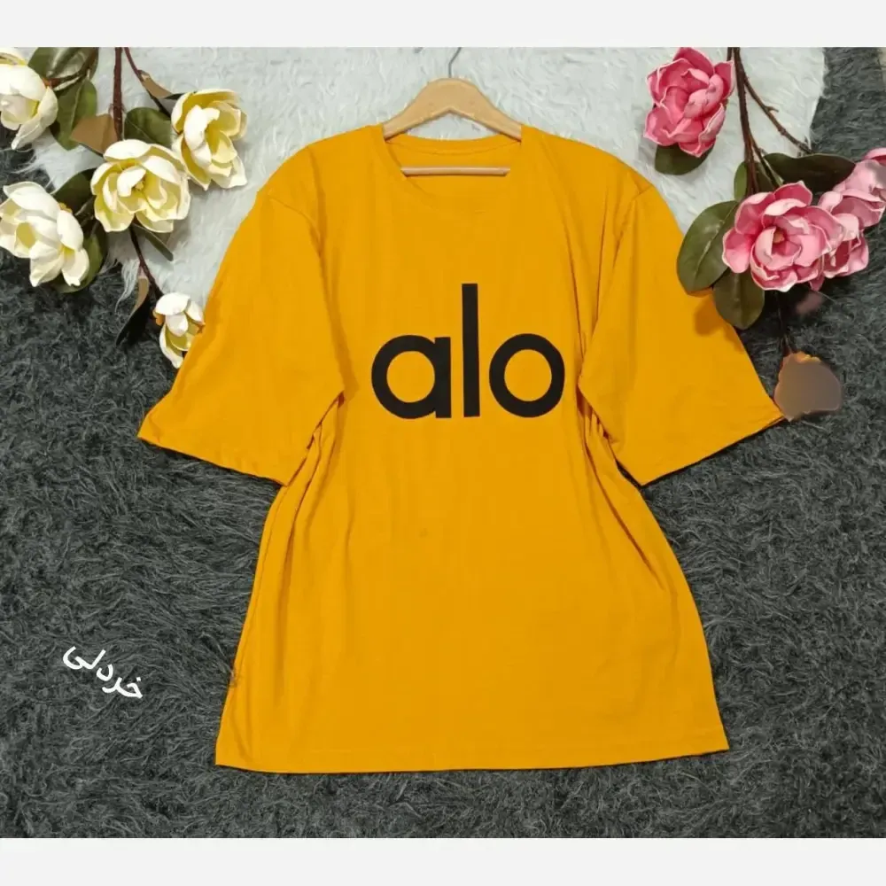 تیشرت لانگ نخ پنبه درجه یک طرح alo فری سایز (2)