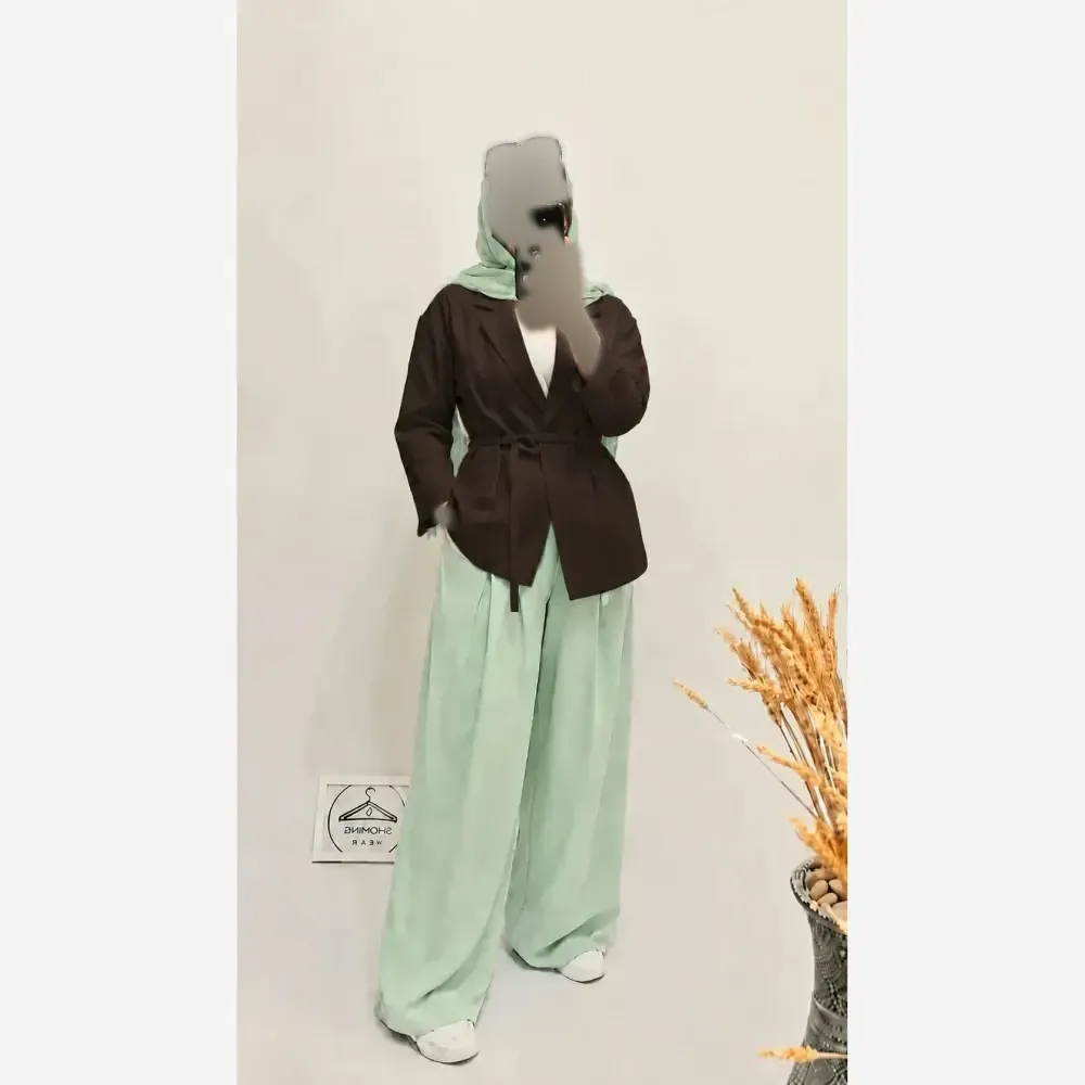 کت شلوار زنانه مازراتی کجراه طرح کالکشن بهار سایز بزرگ