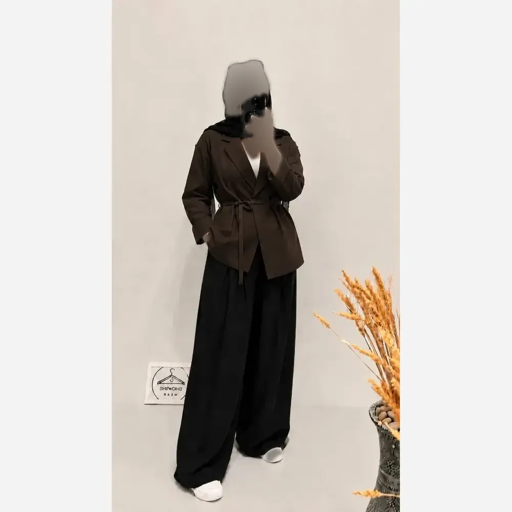 کت شلوار زنانه مازراتی کجراه طرح کالکشن بهار سایز بزرگ