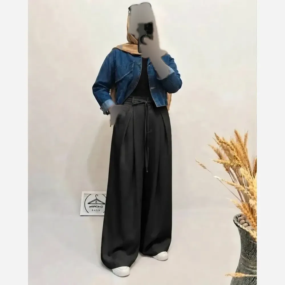 شلوار زنانه مدل ثنا جنس مازراتی درجه یک فول بگ سایز 1 تا 4