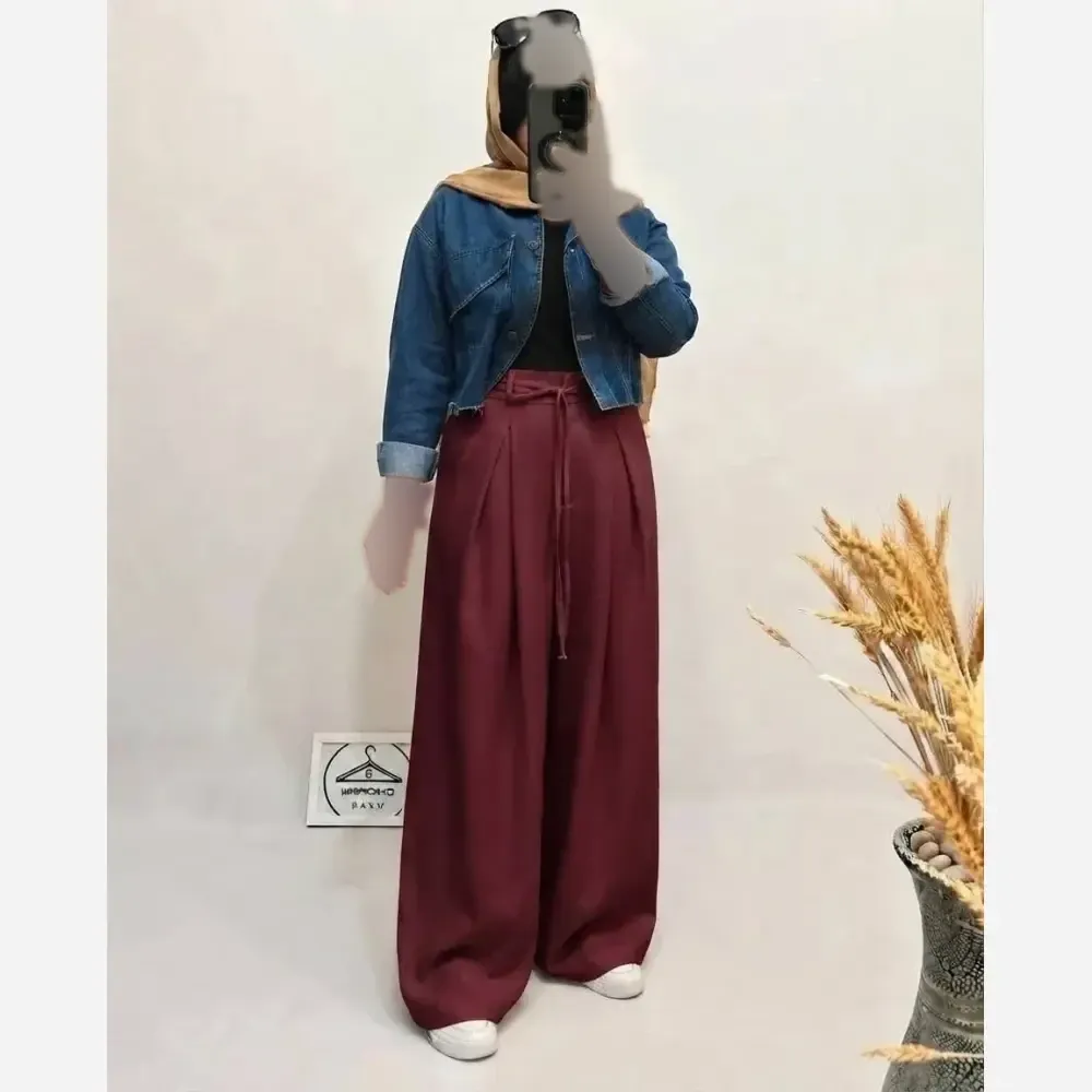شلوار زنانه مدل ثنا جنس مازراتی درجه یک فول بگ سایز 1 تا 4