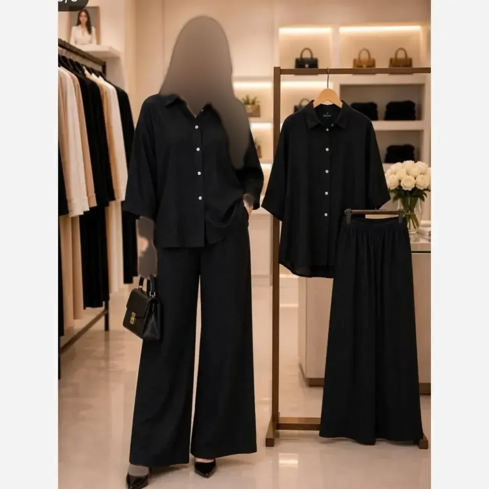 ست شومیز شلوار زنانه جنس شانتون صوفیا سایز 40 تا 48