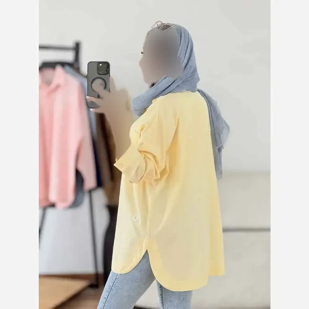 شومیز کتان لنین درجه یک زنانه مدل آسایش فری سایز