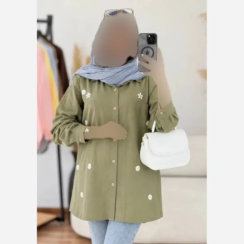 شومیز کتان لنین درجه یک زنانه مدل آسایش فری سایز