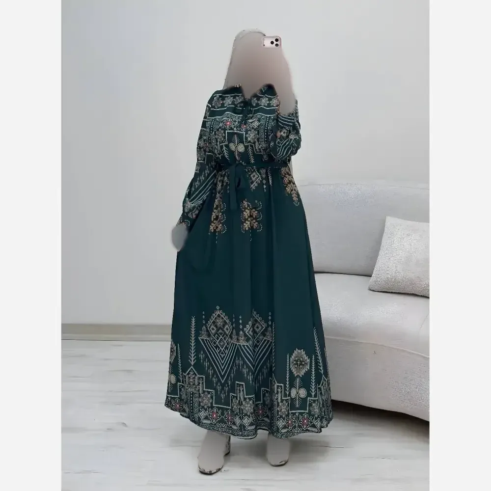 پیراهن ساحلی سنتی زنانه نخی فری سایز