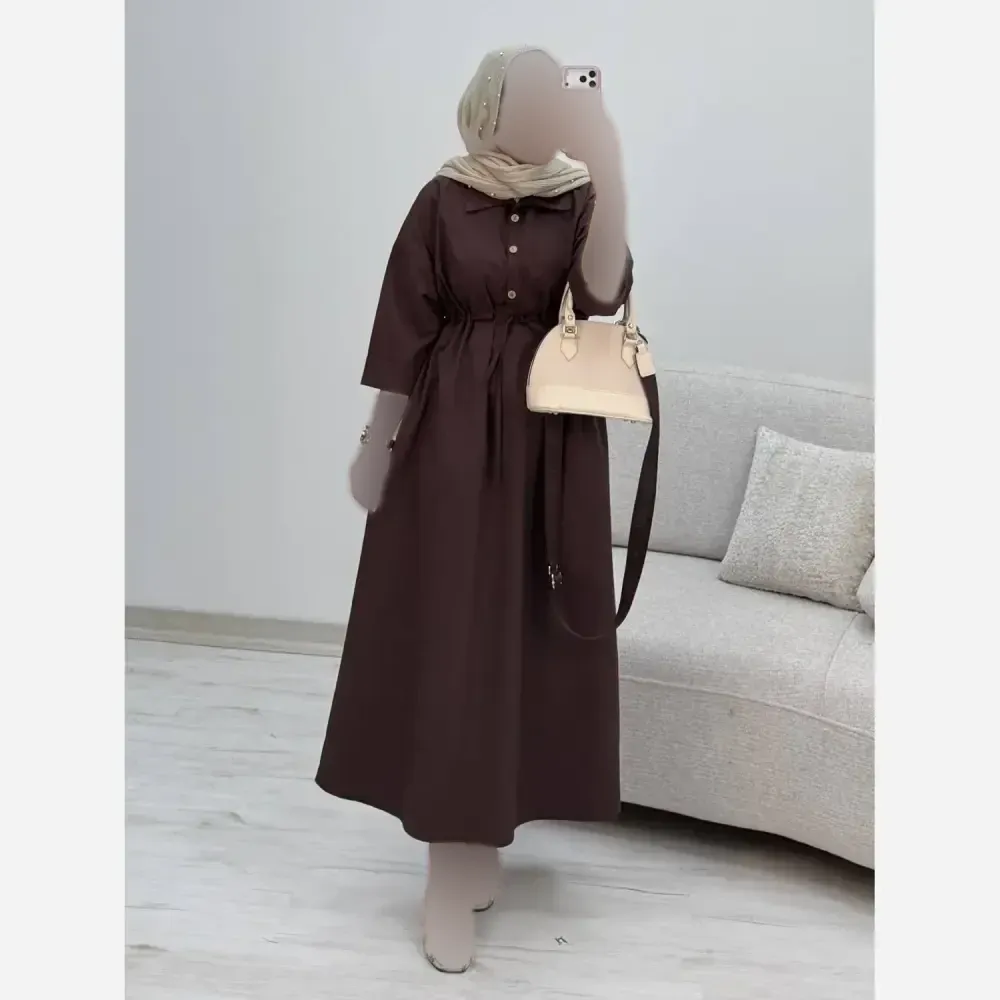 پیراهن لنین زنانه مدل سالومه سایز فری 38 تا 46