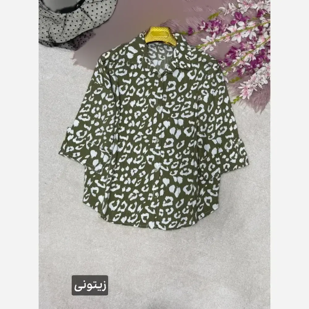 شومیز طرح پلنگی فرشته جنس ایوا کاملس نگین دار فری سایز