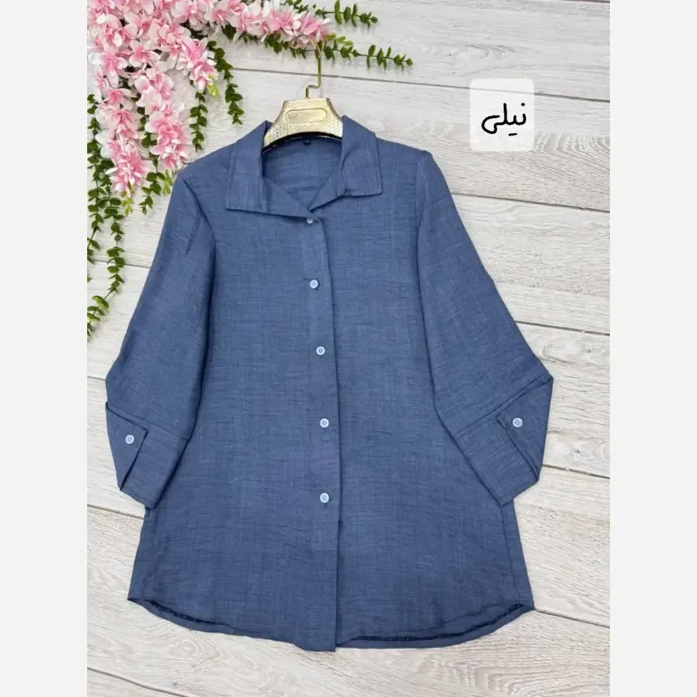شومیز تابستونی زنانه جنس شانتون آستین بلند سایزبندی