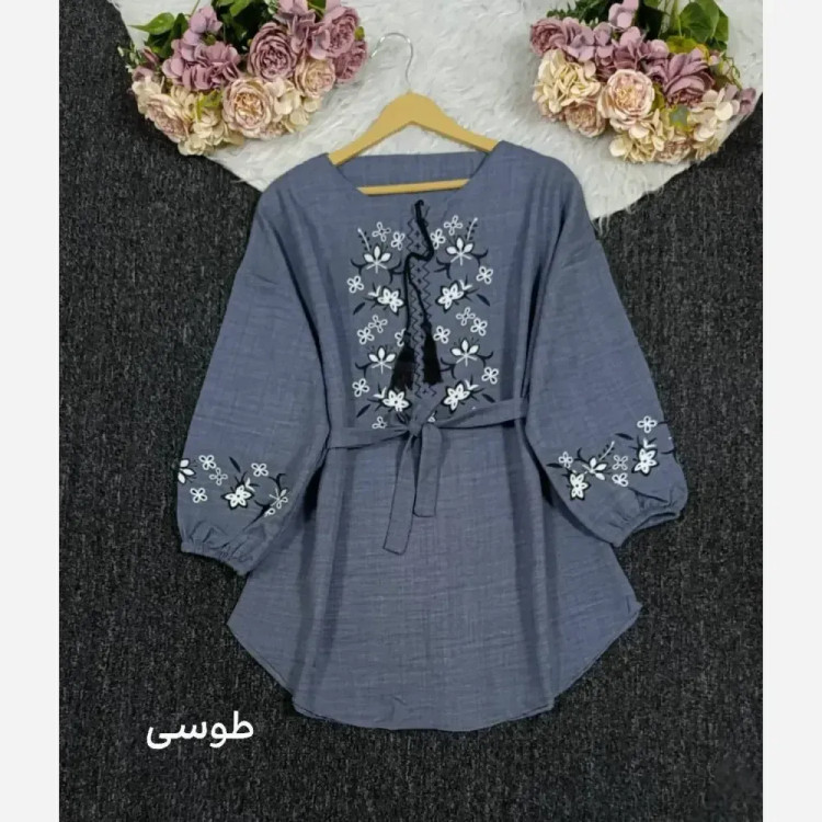 شومیز زنانه مدل شهره جنس شانتون اعلا فری سایز