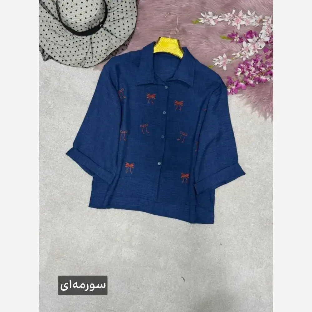 شومیز گلدوزی میرا جنس شانتون فری سایز 38 تا 46 (2)