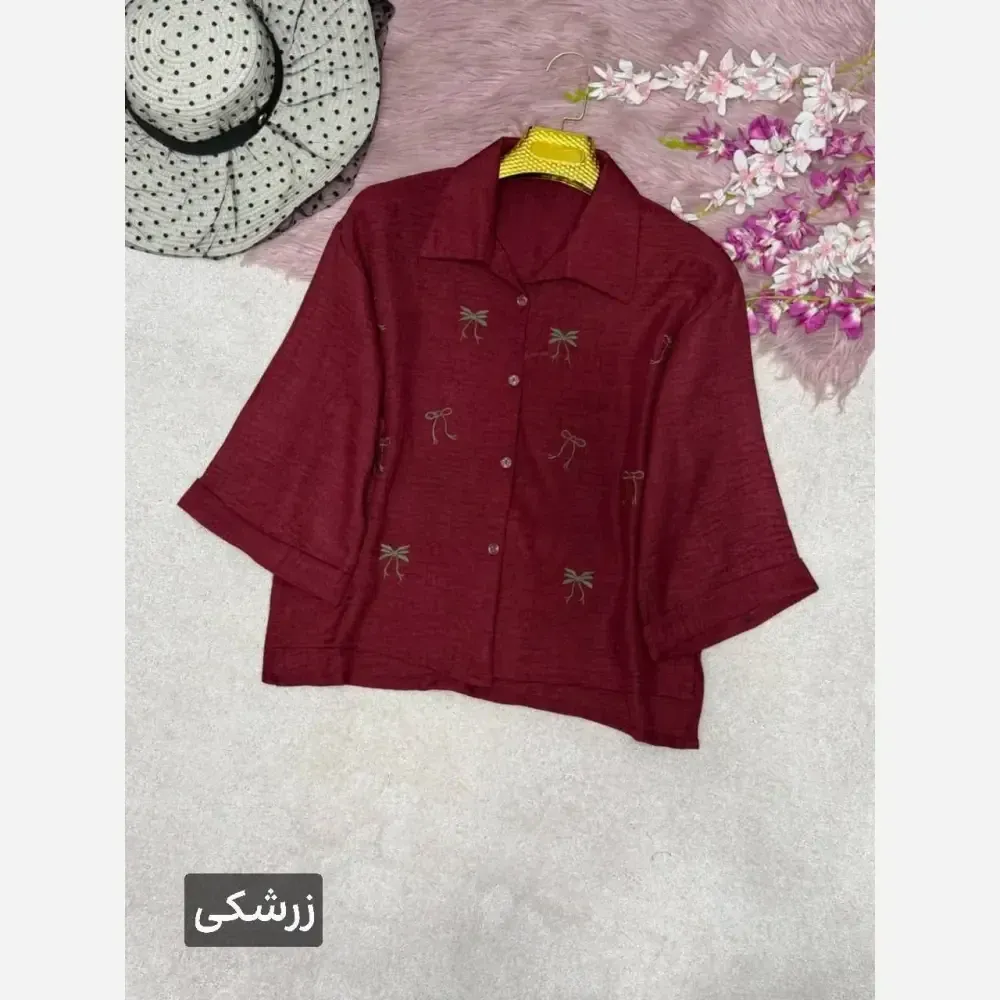 شومیز گلدوزی میرا جنس شانتون فری سایز 38 تا 46 (2)