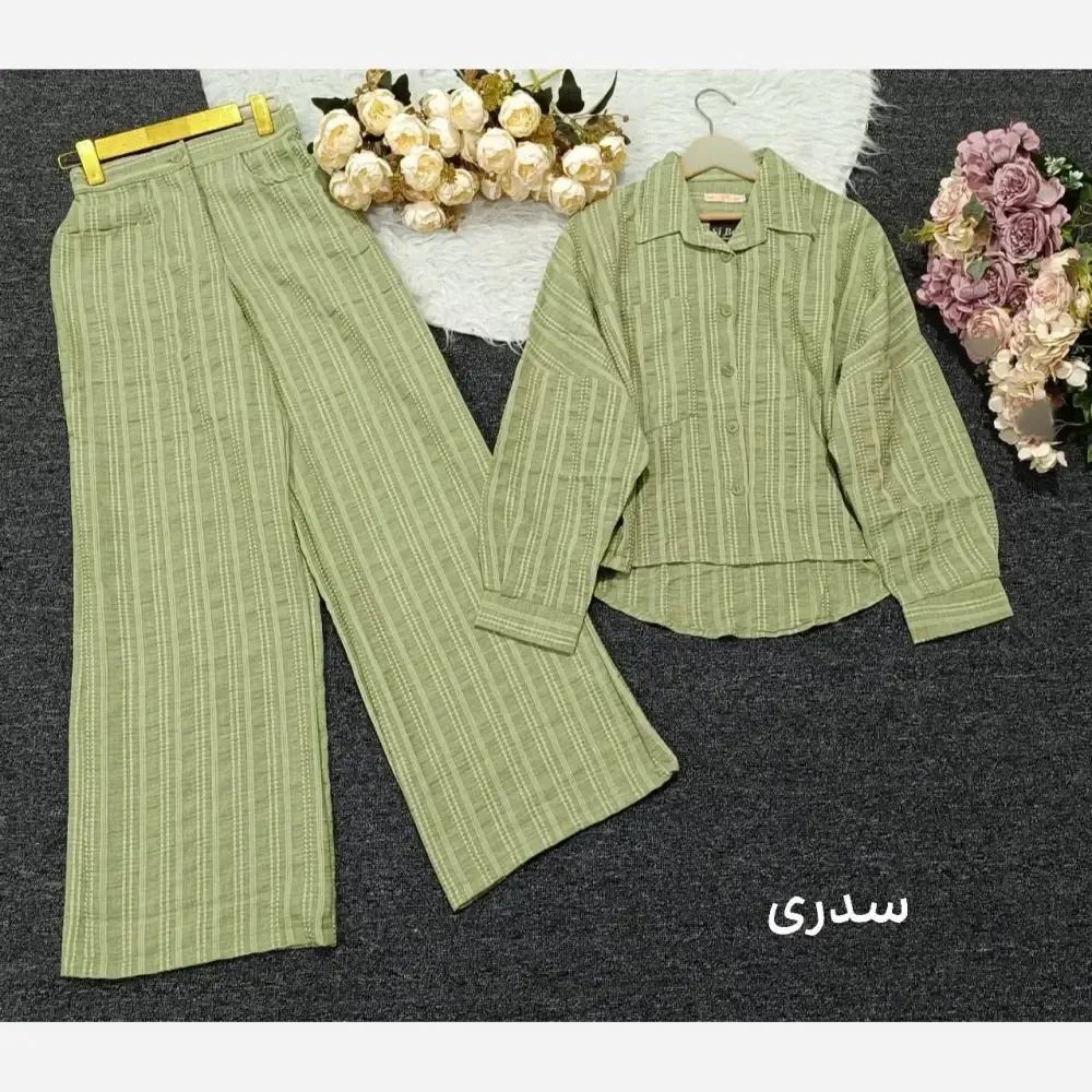 ست شومیز شلوار زنانه جنس کوک دوزی خنک و شیک