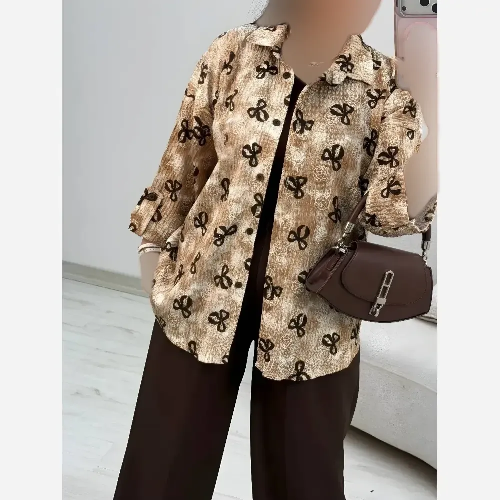 شومیز نگینی هانده جنس ایوا کاملس فری سایز