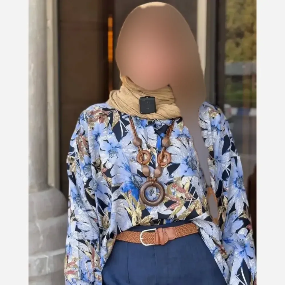 ست شومیز شلوار زنانه جنس بوگاتی و شانتون رنگ سرمه ای و سبز