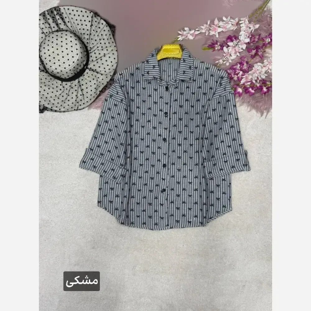 شومیز پنبه رنگین جنس پنبه زارا شاین دار فری سایز