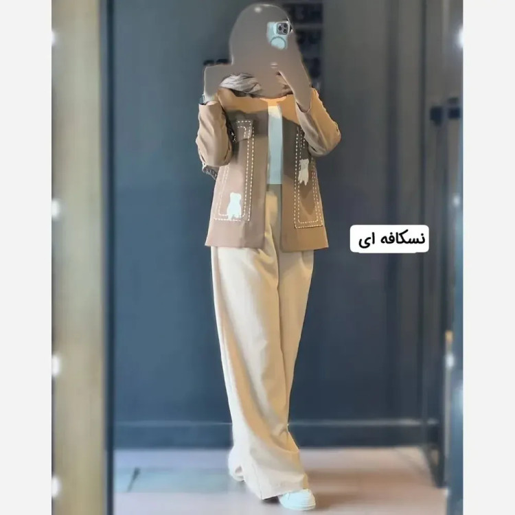کت و شلوار زنانه مدل گلدوزی پاندا جنس مازراتی رنگ بندی متنوع سایز 1 و 2