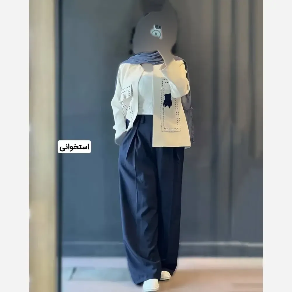 کت و شلوار زنانه مدل گلدوزی پاندا جنس مازراتی رنگ بندی متنوع سایز 1 و 2